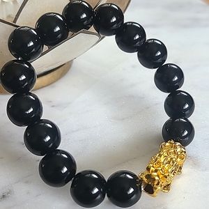 **3 for $15** MIX 3 / black obsidian beads protective Pi Xiu charm bracelet